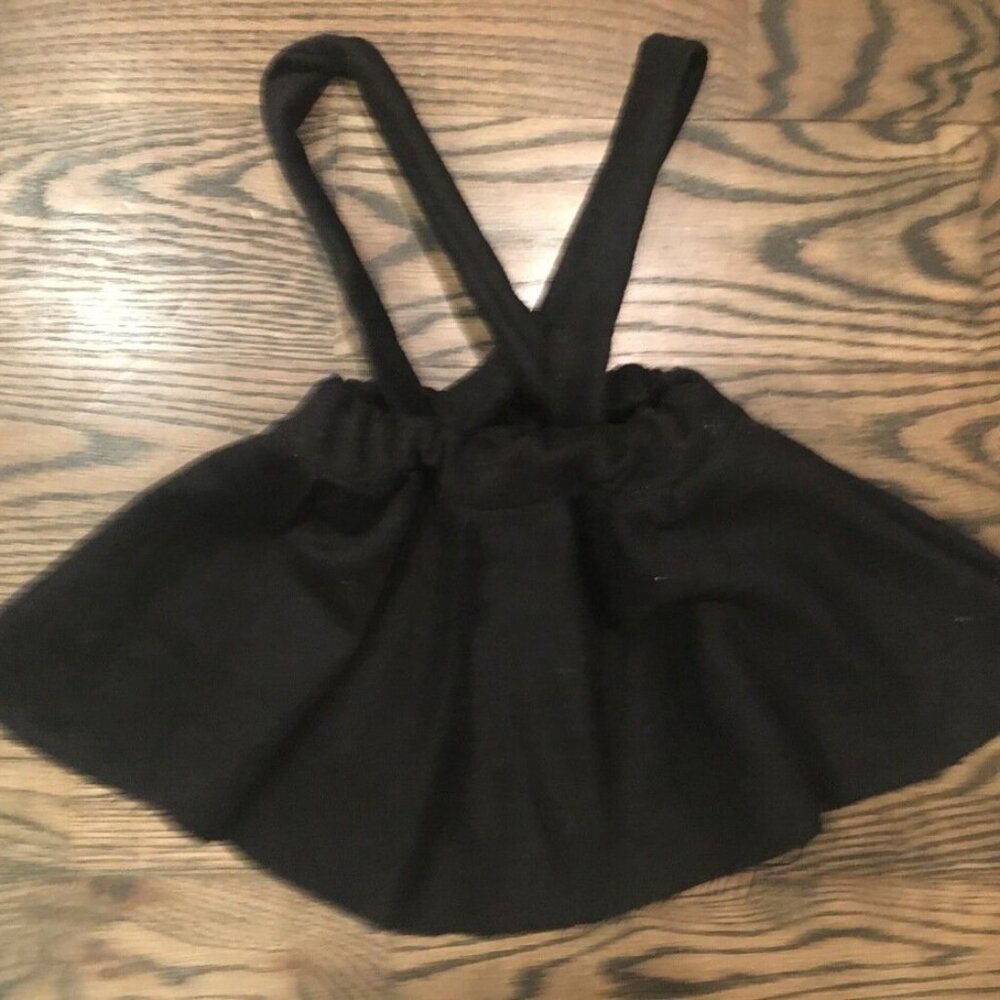 Handmade Wool Toddler Skirt with Suspenders